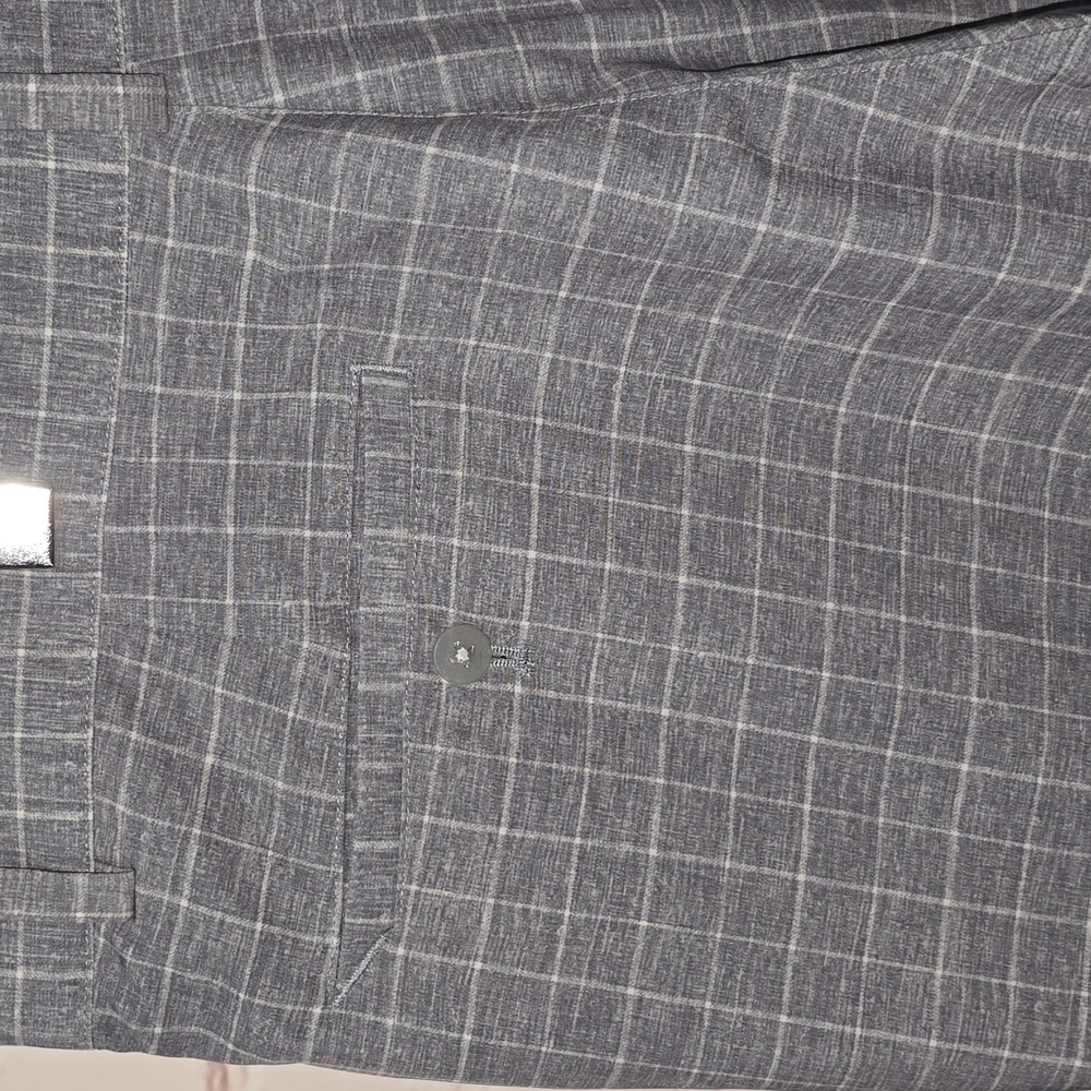 Nike Golf Dri Fit Shorts Gray White Plaid Polyester Blend Men's Size 36 - Picture 6 of 12